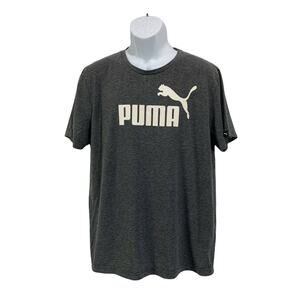 Puma Mens Graphic T Shirt Size Large Gray Pullover Tee Short Sleeve